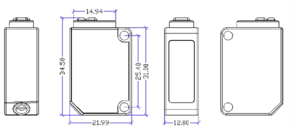 Mechanical Drawing - DFRobot Background Suppression Photoelectric Sensor
